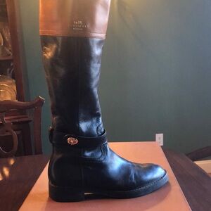 Coach Black Saddle Riding Boots